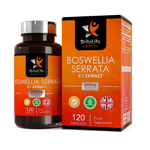 BL Boswellia Serrata 2000 mg | 120 Capsulas Veganas | Para Salud de Articulaciones | Incienso Para las Articulaciones y Tendones | Sin OGM, Gluten, Lácteos