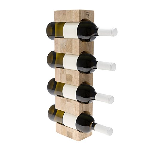 Black Velvet Studio Botellero Vino 4 Botellas en Madera de Mango Color Natural - Estante Vinoteca para Bodega Despensa Mueble Estilo Nórdico 49 * 13 * 9cm.