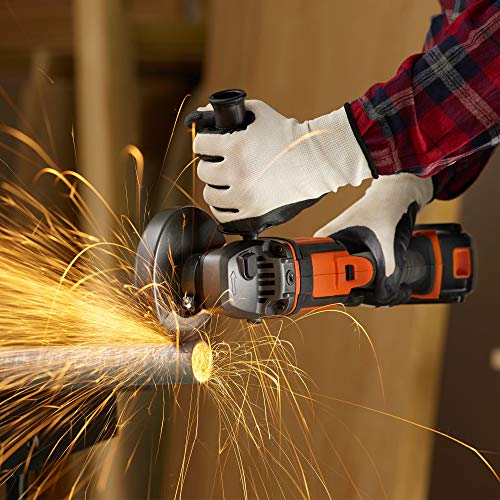 BLACK+DECKER BCK24D2S-QW - Taladro Percutor 18V (21.000 ipm) y amoladora 125 mm 18V, con 2 baterías litio 2Ah y bolsa de transporte