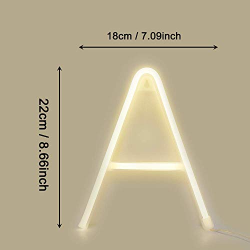 Blanco caliente de neón Noche de luz LED de luz del alfabeto de marquesina A-Z neón carta muestra decorativa Word luz neón de la letra luces para regalos de cumpleaños de Navidad Festival de eventos