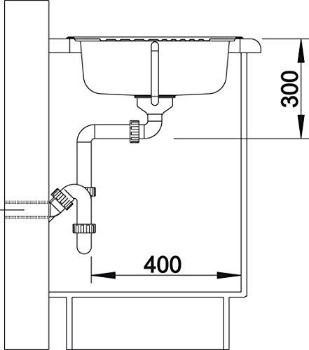 BLANCO TIPO 45 S Mini Lavabo sobre-encimera Rectangular Acero inoxidable - Fregadero (Lavabo sobre-encimera, Rectangular, Acero inoxidable, Acero inoxidable, 1 senos, Rectangular)