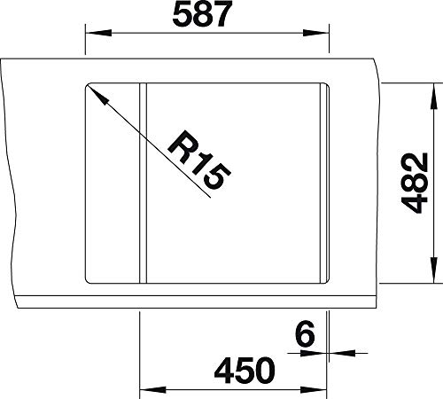 BLANCO TIPO 45 S Mini Lavabo sobre-encimera Rectangular Acero inoxidable - Fregadero (Lavabo sobre-encimera, Rectangular, Acero inoxidable, Acero inoxidable, 1 senos, Rectangular)