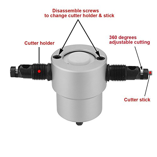 Blanketswarm Doble Cabeza Metal Hoja Nibbler Cortador Perforar Adjunto archivo con Llave inglesa, Partes y Poseedor (Hierro Caja)