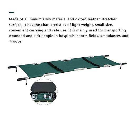 BLCVC Camilla portátil médico, Profesional de Aluminio Camilla de Transporte de Emergencia para el Hospital de Rescate con Bolsa de Transporte