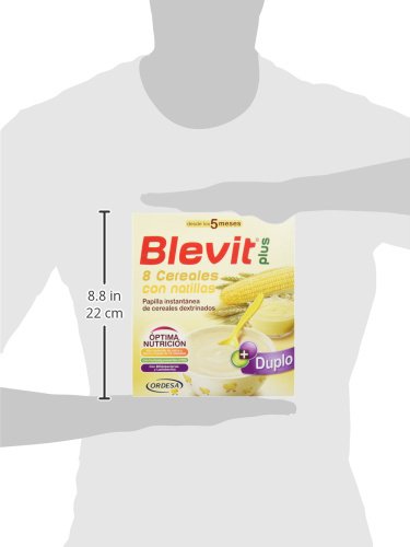 Blevit Plus Duplo 8 Cereales con Natilla, 1 unidad 600 gr. A partir de los 5 meses.
