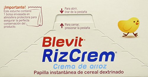 Blevit Rizcrem, 1 unidad 300 gr. Papilla elaborada a partir de crema de arroz con bifidobacterias y lactobacilos.