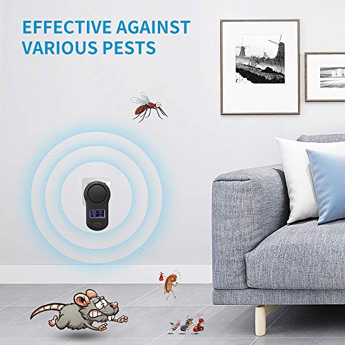 Blingbin Repelente Ultrasonico,Repelente Mosquitos, Pantalla LCD Compacto,Repelente Ultrasónico Mosquitos Cucarachas - Antimosquitos Eléctrico Mata Insectos Ratas Moscas Arañas Hormigas