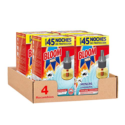 Bloom Insecticida Recambio Max Eléctrico 45 Noches - Pack de 4