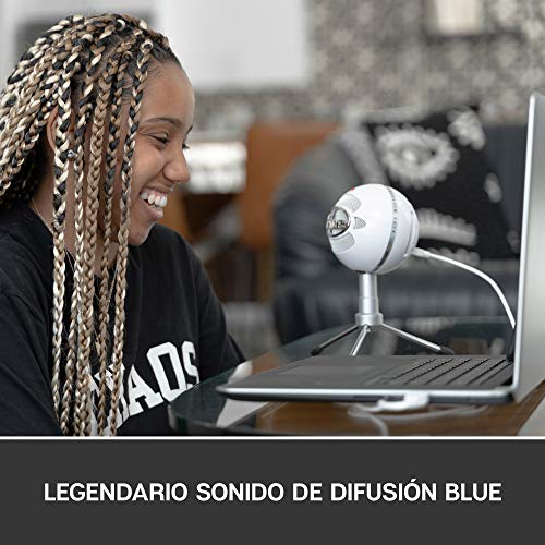 Blue Microphones Snowball ICE - Micrófono USB para grabación y transmisión en PC y Mac, cápsula de condensador cardioide, soporte ajustable, Plug and Play, color Blanco