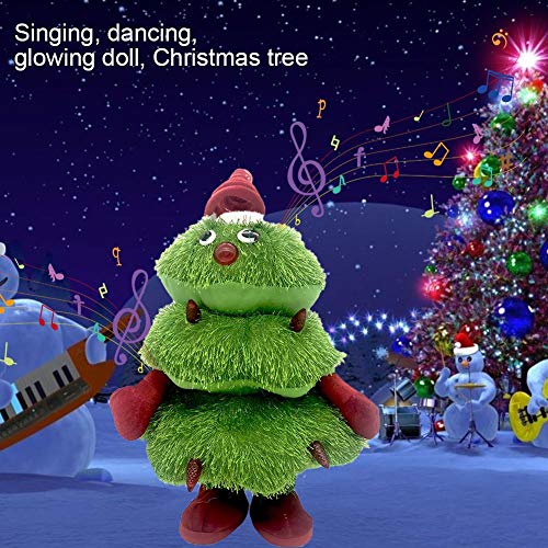 Blue-Yan Christmas Electric Singing and Dancing Christmas Tree Peluches para Decoraciones de árboles de Navidad, Regalos para niños Regalos Niños y niñas Cumpleaños Juguetes interactivos