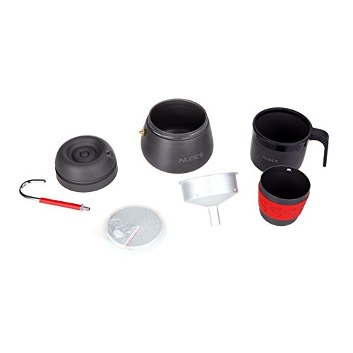 Bluelover Electrodomésticos Al Aire Libre Aluminio Anodizado Portátil 350Ml Camping Senderismo Cafetera Cafetera con 2 Tazas Coff