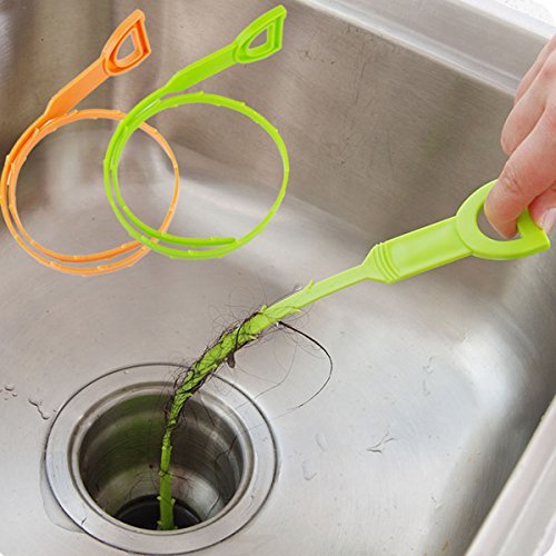 Bluelover materiales de plástico Pipeline Dredge Sink Drain Hook pelo Herramienta de limpieza de la cocina de limpieza