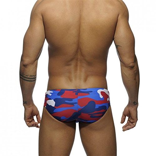 Bluelover Nuevos Hombres Sexy Bajo La Cintura Natación Camuflaje Troncos Escritos Caliente Venta De Verano De Trajes De Baño Boxeadores - XL - Camuflaje Azul