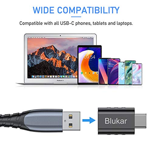 Blukar Adaptador USB C a USB 3.0, [2-Pack] USB Tipo C a USB 3.0 con OTG Aleación Zinc y Superficie Antideslizante para Huawei, Galaxy y Otros Dispositivos con USB C