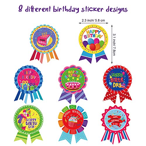 Blulu 400 Pegatinas de Rollo de Happy Birthday, Pegatinas de Insignia de It's My Birthday Pegarinas de Medalla Colorida de Formas Surtidas Etiquetas Pegatinas Decorativas para Niños Aula Casa Fiesta