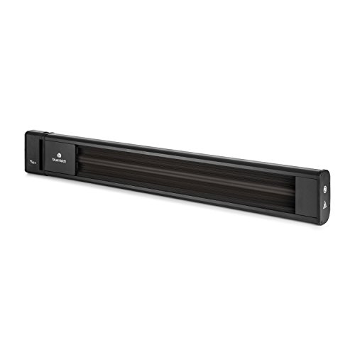 Blumfeldt Cosmic Beam - radiador infrarrojo, Calefactor de terraza, Calefactor de Infrarrojos, 1800 W, Resistente a la Intemperie, protección Clase IP24, Control Remoto, Aluminio, Negro