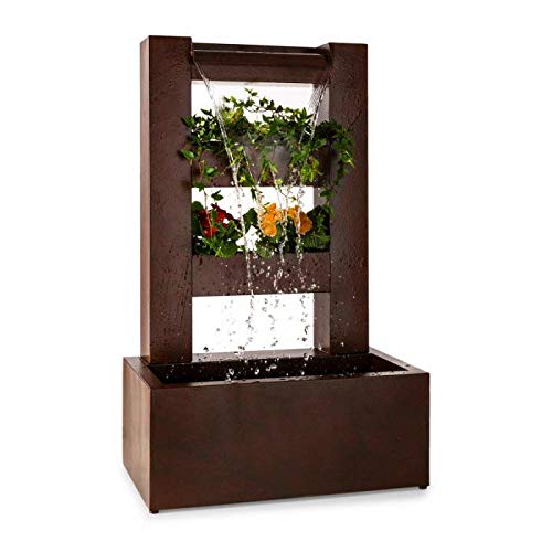 blumfeldt Lemuria Cascada de jardín con Maceta - Fuente de Jardín - Bomba de Potencia 30W, Cascada de 3 Niveles, Macetero de 2 Niveles, Estructura Metalica, Apta para Interior/Exterior.