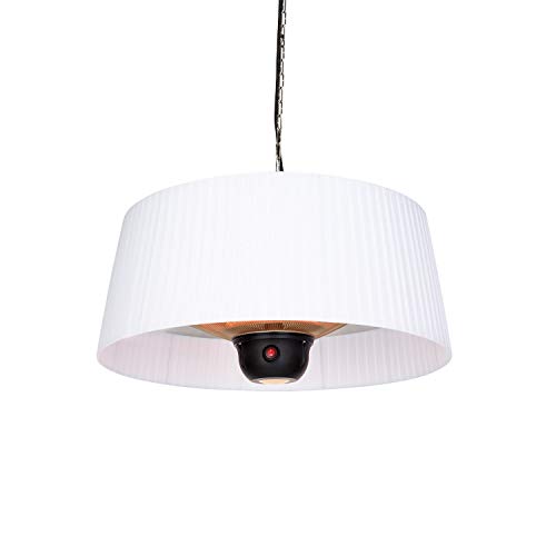 blumfeldt Venice Calefacción para Exterior - Radiante con 800, 1000 o 1800 vatios, Calefactor de Carbono, Easy Control, Clase de protección: IP24, Pantalla plegada, Mando a Distancia, Blanco