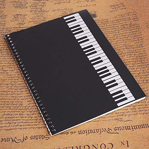 Bnineteenteam Libro de Papel del manuscrito Musical, 50 páginas en Blanco Cuaderno de partituras para músicos Papel del Personal(Piano Negro)