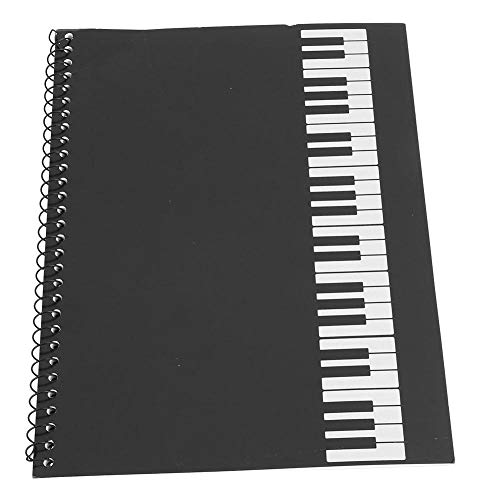 Bnineteenteam Libro de Papel del manuscrito Musical, 50 páginas en Blanco Cuaderno de partituras para músicos Papel del Personal(Piano Negro)