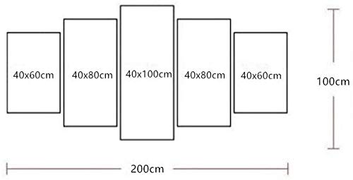 bnkrtopsu 5 Cuadro en Lienzo 5 Fotos Juntas en una Sala de Estar Dormitorio Creativo murales Decorativos y Carteles(Sin Marco) Hacer Tallas de Piedra japonesas