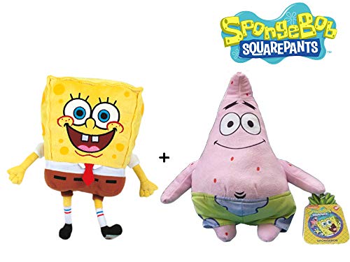 Bob Esponja - Pack 2 Peluches (11"/28cm) + Patricio (12"/31cm) Calidad Super Soft