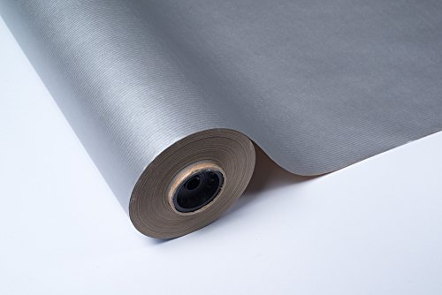 Bobina Papel DE Regalo 70CM X 100M Kraft VERJURADO Plata