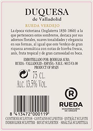 Bodegas LAN Vino Blanco Duquesa de Valladolid Verdejo (D.O.Rueda) - 6 botellas de 750 ml - Total: 4500 ml