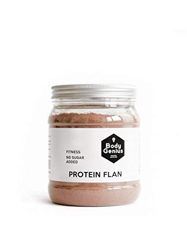 BODY GENIUS Protein Flan (Chocolate). 275g. Preparado en polvo para flan proteico. Con Stevia y Sin Azúcares Ni Polialcoholes Añadidos. Alto en Proteína. Hecho en España.