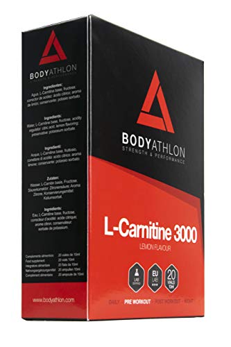 Bodyathlon - L Carnitina 3000 Líquida - Sabor limón - Suplemento Deportivo - Efecto Quemagrasas - Tonificación - Aumento de Energía - Mejora del rendimiento y la recuperación