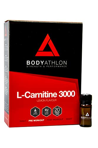 Bodyathlon - L Carnitina 3000 Líquida - Sabor limón - Suplemento Deportivo - Efecto Quemagrasas - Tonificación - Aumento de Energía - Mejora del rendimiento y la recuperación