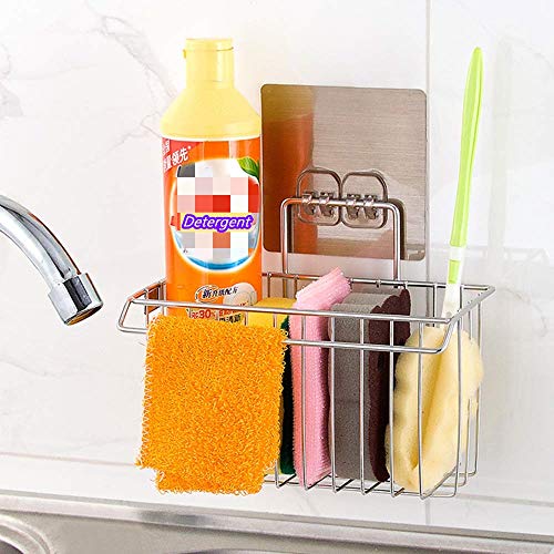 Bogeer Estante de almacenamiento para fregadero Organizador Sink Caddy Soporte para Utensilios de Cocina para el Fregadero Acero Inoxidable Limpieza de Cocina Organizador porta esponja