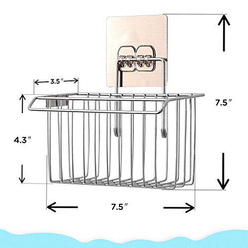 Bogeer Estante de almacenamiento para fregadero Organizador Sink Caddy Soporte para Utensilios de Cocina para el Fregadero Acero Inoxidable Limpieza de Cocina Organizador porta esponja