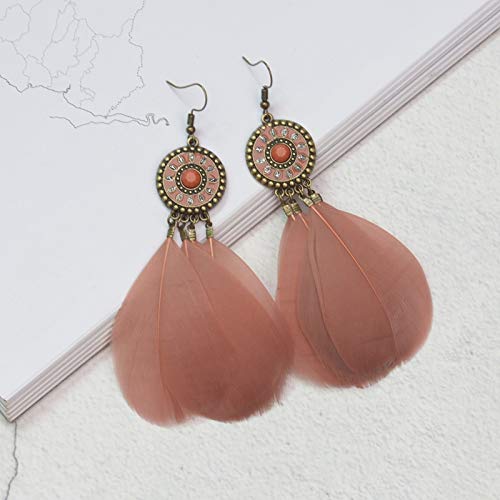 Bohemian Tassel Vintage Statement Drop Earrings para Mujeres Negro Rojo Amarillo Big Dangle Fringe Earrings Jewelry chocolate