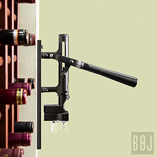 BOJ 10455 - Sacacorchos profesional de pared con soporte de madera, color negro