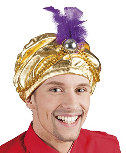 Boland 81015 - Turbante con perlas doradas, árabe, príncipe árabe, adivinante, oriental, accesorios, fiesta temática, carnaval