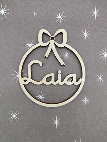 Bolas de navidad de madera personalizadas cordel incluido Adornos navideños Ornamento Decoraciones colgantes de Navidad para el árbol de Navidad