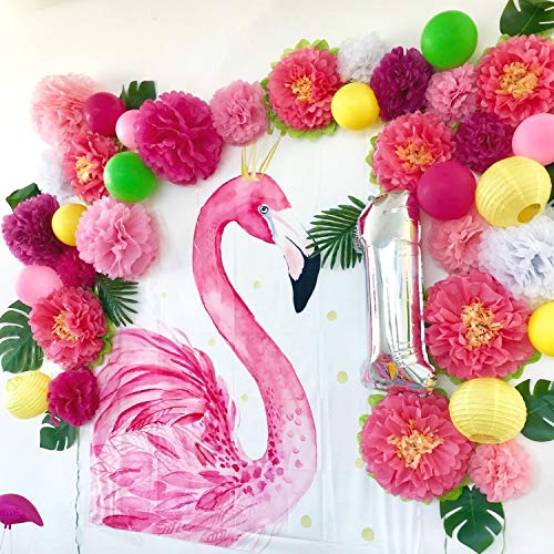 Bolas de papel de seda con pompones de papel para decoración de fiestas y celebraciones, 15 unidades de 20, 25, 35 cm