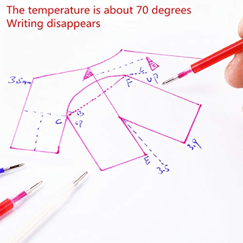 Bolígrafo Borrable de Calor Rotulador Borrable de Tela con 16 recargas y caja de plástico para los sastres tela que acolcha confección de costura para diferentes colores de las telas de cuero