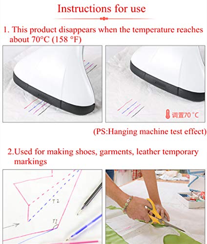 Bolígrafo Borrable de Calor Rotulador Borrable de Tela con 16 recargas y caja de plástico para los sastres tela que acolcha confección de costura para diferentes colores de las telas de cuero