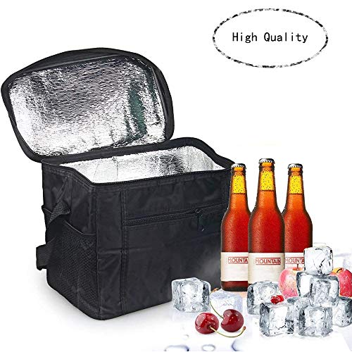 Bolsa de asas con cremallera para almacenamiento de compras plegable y respetuosa con el medio ambiente para catering de compras reutilizable en frío y caliente, bolsa de picnic, viajes