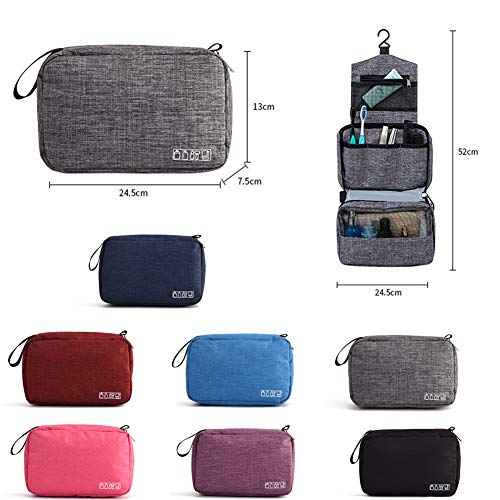 Bolsa de Aseo Viaje, ZhaoCo Bolsa de Cosméticos Impermeable Plegable Neceser de Viaje para Colgar Neceser de Maquillaje para Hombres Mujeres Negocio Camping - Rosado