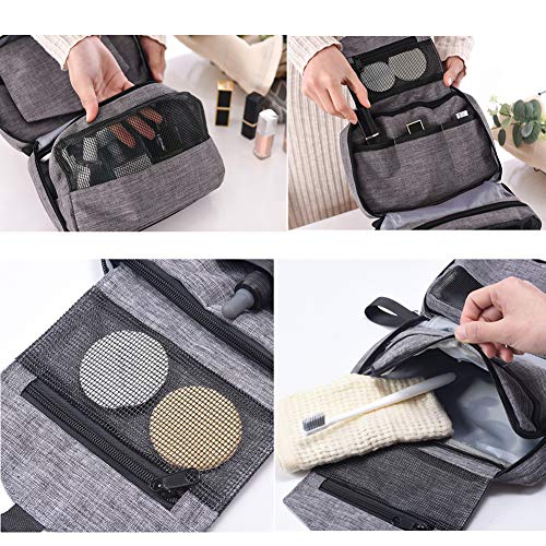 Bolsa de Aseo Viaje, ZhaoCo Bolsa de Cosméticos Impermeable Plegable Neceser de Viaje para Colgar Neceser de Maquillaje para Hombres Mujeres Negocio Camping - Rosado