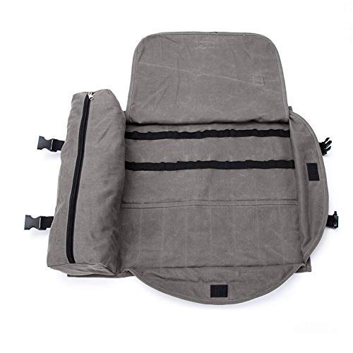 Bolsa de barman para bartender, portátil, grande, bolsa enrollable, para hacer cócteles en casa y en el lugar de trabajo, bolsa para herramientas para viajes 19” x 15.7” (48 x 40cm) gris