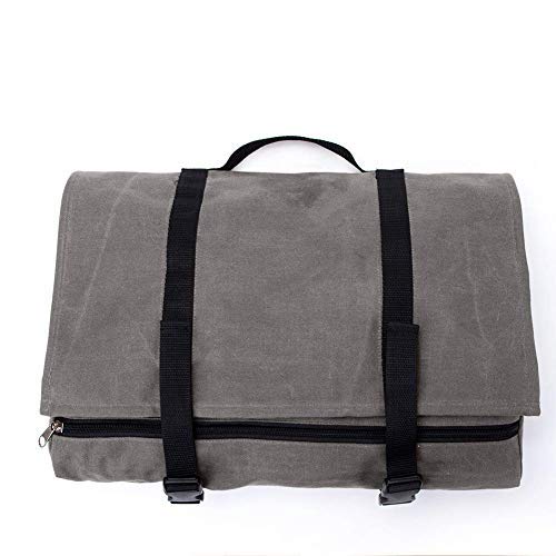 Bolsa de barman para bartender, portátil, grande, bolsa enrollable, para hacer cócteles en casa y en el lugar de trabajo, bolsa para herramientas para viajes 19” x 15.7” (48 x 40cm) gris