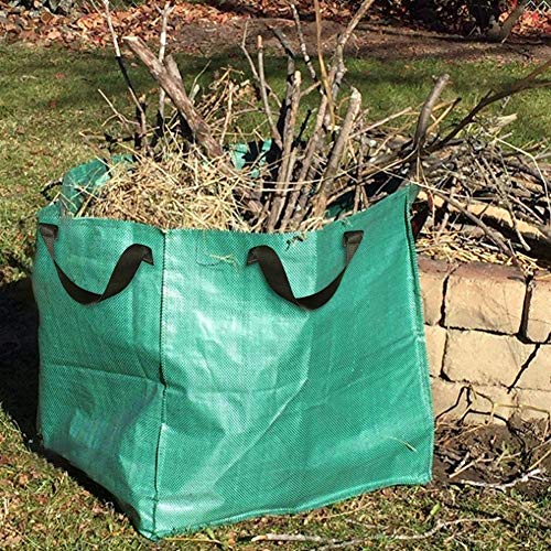 Bolsa de Basura de jardín de 125L Rechazo de Gran Capacidad Contenedor de Basura Contenedor de césped Reutilizable Hoja Planta Bolsas de Basura Basura Impermeable al Aire Libre