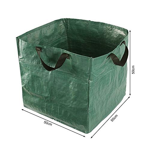 Bolsa de Basura de jardín de 125L Rechazo de Gran Capacidad Contenedor de Basura Contenedor de césped Reutilizable Hoja Planta Bolsas de Basura Basura Impermeable al Aire Libre