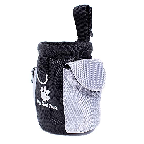 Bolsa de comida para perros Golosinas, Bolsa de golosinas para perros, Bolsas para bolsas de perros Negras y grises, Golosinas Bolsa de golosinas con clip y 2 Sin bolsa, Bolsa de golosinas para gatos