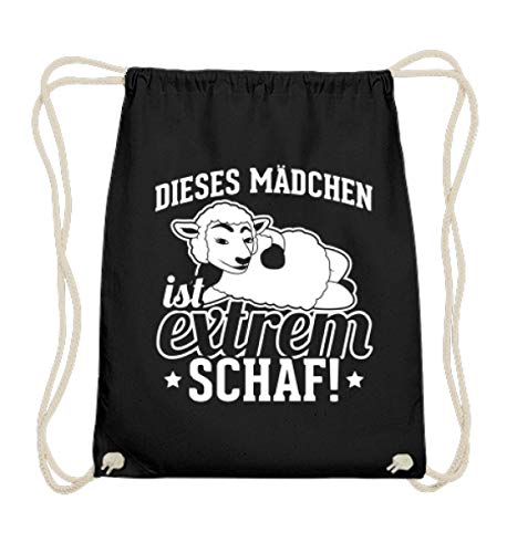 Bolsa de gimnasio con texto en alemán "Chorchester Dieses Mädchen ist Extrem Schaf", color Negro, talla 37cm-46cm