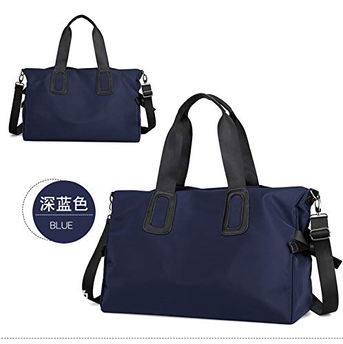 Bolsa de viaje portátil de gran capacidad para mujer con un solo hombro, resistente al agua, bolsa de mensajero ligero, color Azul, talla Talla única